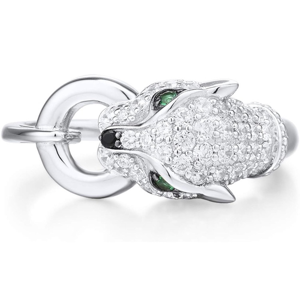 925 Sterling Silver Cubic Zirconia Panther Ring - Picture 7 of 9